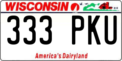 WI license plate 333PKU