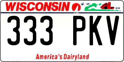 WI license plate 333PKV
