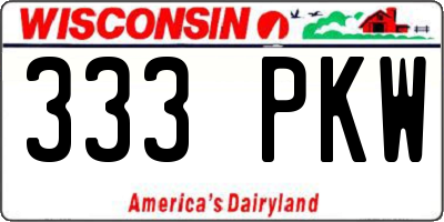 WI license plate 333PKW
