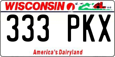 WI license plate 333PKX