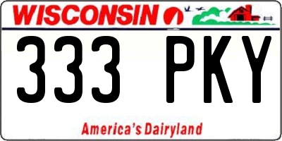 WI license plate 333PKY