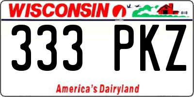 WI license plate 333PKZ