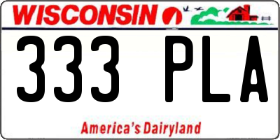 WI license plate 333PLA