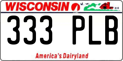 WI license plate 333PLB