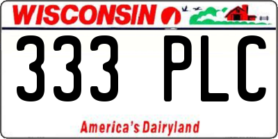 WI license plate 333PLC