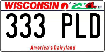 WI license plate 333PLD