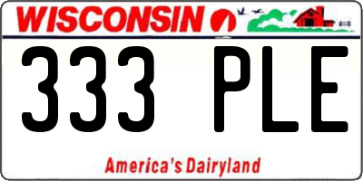 WI license plate 333PLE