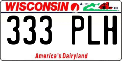 WI license plate 333PLH