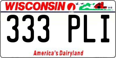 WI license plate 333PLI