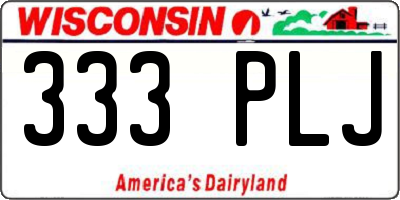 WI license plate 333PLJ