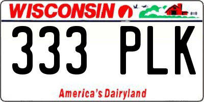 WI license plate 333PLK