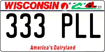 WI license plate 333PLL