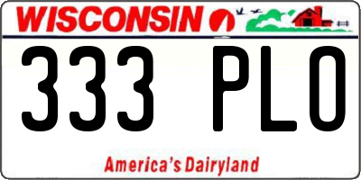 WI license plate 333PLO