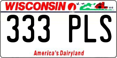 WI license plate 333PLS