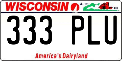 WI license plate 333PLU