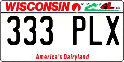 WI license plate 333PLX