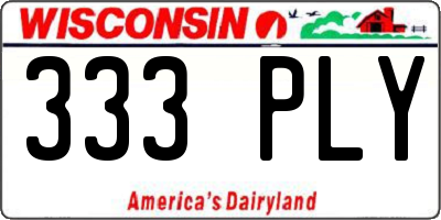 WI license plate 333PLY