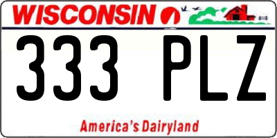 WI license plate 333PLZ