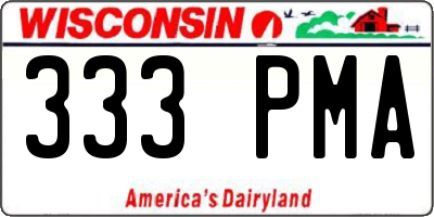 WI license plate 333PMA