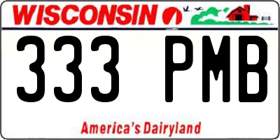 WI license plate 333PMB