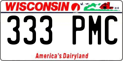 WI license plate 333PMC