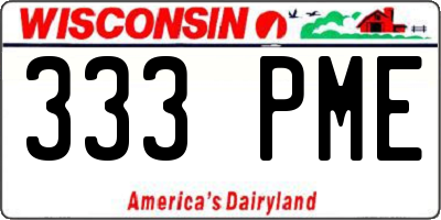 WI license plate 333PME