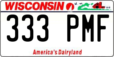 WI license plate 333PMF