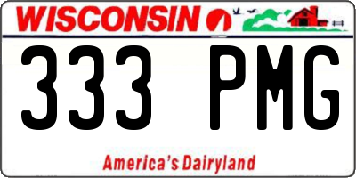 WI license plate 333PMG