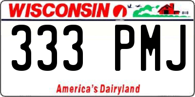 WI license plate 333PMJ