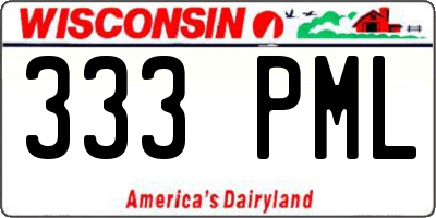 WI license plate 333PML