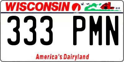 WI license plate 333PMN