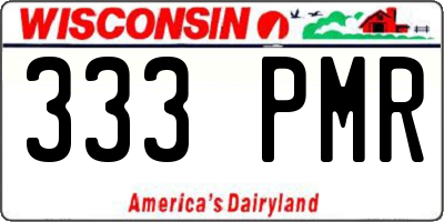 WI license plate 333PMR