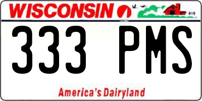 WI license plate 333PMS