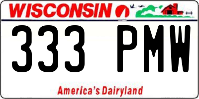 WI license plate 333PMW