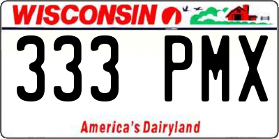 WI license plate 333PMX