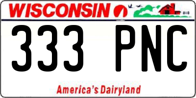 WI license plate 333PNC