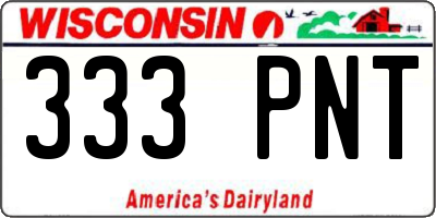 WI license plate 333PNT