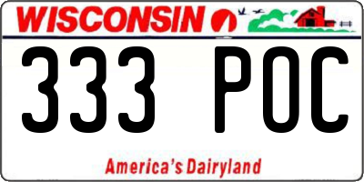 WI license plate 333POC