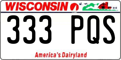 WI license plate 333PQS