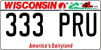 WI license plate 333PRU