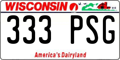 WI license plate 333PSG