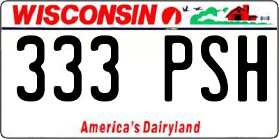 WI license plate 333PSH