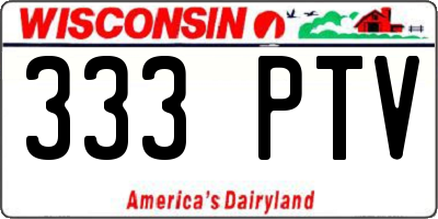 WI license plate 333PTV
