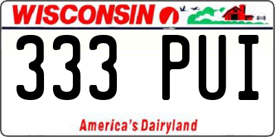 WI license plate 333PUI