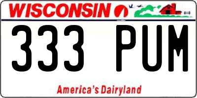 WI license plate 333PUM