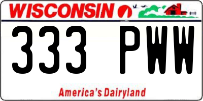 WI license plate 333PWW