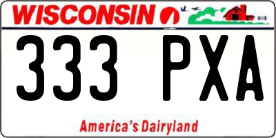 WI license plate 333PXA