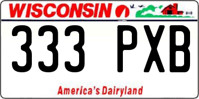 WI license plate 333PXB