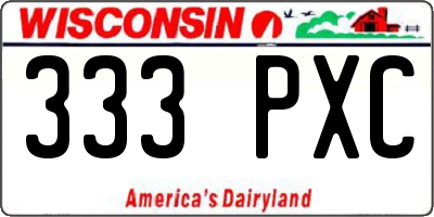 WI license plate 333PXC