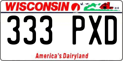 WI license plate 333PXD